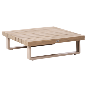 Hjørnesofa utendørs med bord 5-seter Mykonos høyrevendt akasietre - Beige/brun - Hagemøbler & utemiljø - Hagegruppe - Sofagruppe utendørs