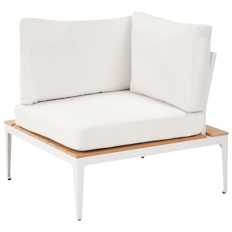 Hjørnesofa utendørs med bord 5-seter Positano - Hvit/Brun - Hagemøbler & utemiljø - Hagegruppe - Sofagruppe utendørs