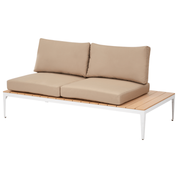 Hjørnesofa utendørs med bord 5-seter Positano - Brun/Hvit/Brun - Hagemøbler & utemiljø - Hagegruppe - Sofagruppe utendørs