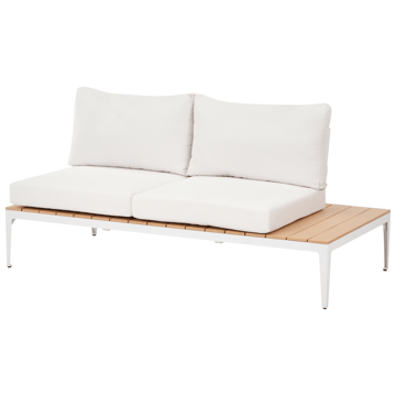 Hjørnesofa utendørs med bord 5-seter Positano - Hvit/Brun - Hagemøbler & utemiljø - Hagegruppe - Sofagruppe utendørs