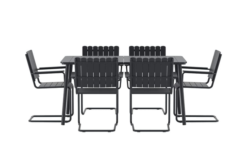 Holmsund spisegruppe med 6 stoler utendørs - Svart - Hagemøbler & utemiljø - Hagegruppe - Spisegrupper hage