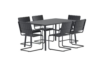 Holmsund spisegruppe med 6 stoler utendørs - Svart - Hagemøbler & utemiljø - Hagegruppe - Spisegrupper hage