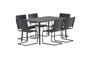 Holmsund spisegruppe med 6 stoler utendørs - Svart - Hagemøbler & utemiljø - Hagegruppe - Spisegrupper hage