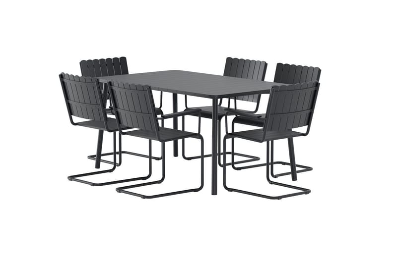 Holmsund spisegruppe med 6 stoler utendørs - Svart - Hagemøbler & utemiljø - Hagegruppe - Spisegrupper hage