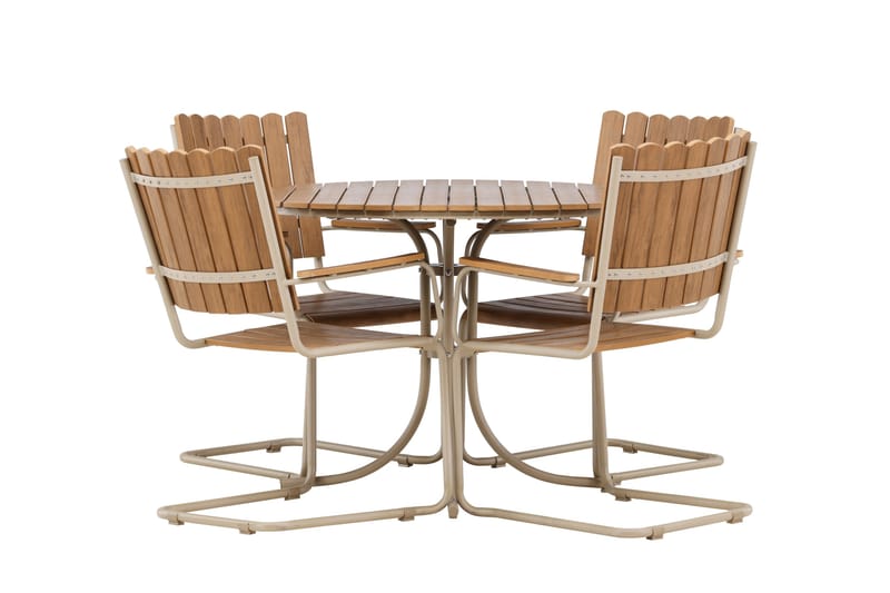 Holmsund Spisegruppe Utendørs 4-seter - Beige - Hagemøbler & utemiljø - Hagegruppe - Spisegrupper hage