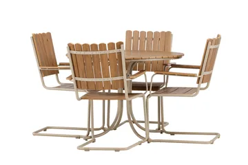 Holmsund Spisegruppe Utendørs 4-seter - Beige - Hagemøbler & utemiljø - Hagegruppe - Spisegrupper hage