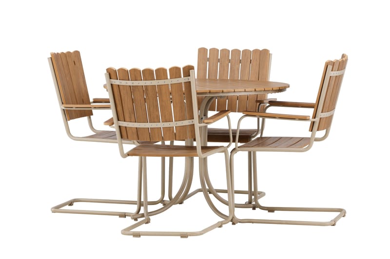 Holmsund Spisegruppe Utendørs 4-seter - Beige - Hagemøbler & utemiljø - Hagegruppe - Spisegrupper hage