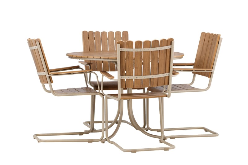 Holmsund Spisegruppe Utendørs 4-seter - Beige - Hagemøbler & utemiljø - Hagegruppe - Spisegrupper hage
