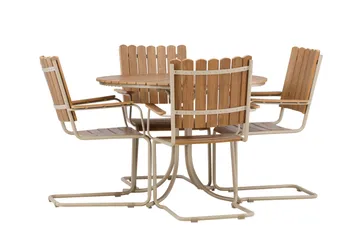Holmsund Spisegruppe Utendørs 4-seter - Beige - Hagemøbler & utemiljø - Hagegruppe - Spisegrupper hage