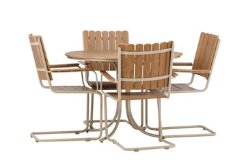 Holmsund Spisegruppe Utendørs 4-seter - Beige - Hagemøbler & utemiljø - Hagegruppe - Spisegrupper hage