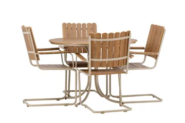 Holmsund Spisegruppe Utendørs 4-seter - Beige - Hagemøbler & utemiljø - Hagegruppe - Spisegrupper hage