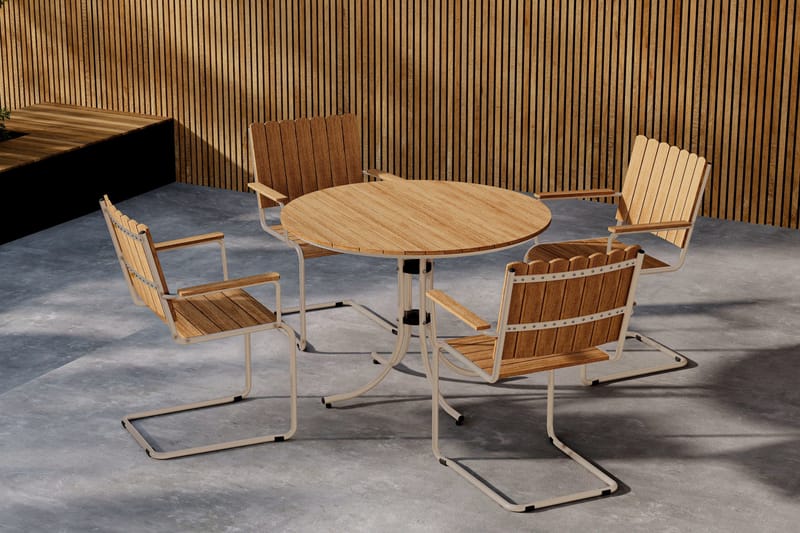 Holmsund Spisegruppe Utendørs 4-seter - Beige - Hagemøbler & utemiljø - Hagegruppe - Spisegrupper hage