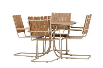 Holmsund Spisegruppe Utendørs 4-seter - Beige - Hagemøbler & utemiljø - Hagegruppe - Spisegrupper hage