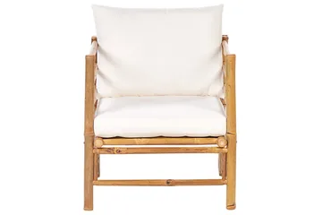 Hörnsoffa Beliani Cerreto med fåtölj Beige/ljust trä White||Light wood - Hagemøbler & utemiljø - Hagegruppe - Sofagruppe utendørs