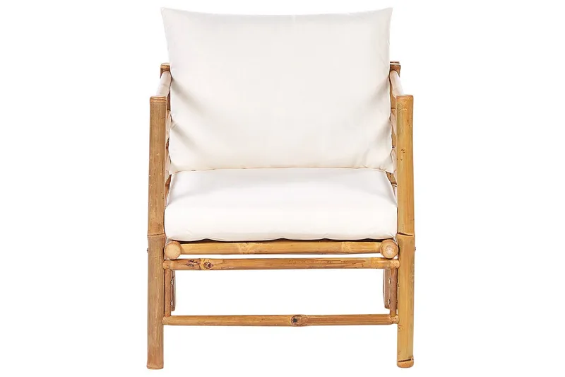 Hörnsoffa Beliani Cerreto med fåtölj Beige/ljust trä White||Light wood - Hagemøbler & utemiljø - Hagegruppe - Sofagruppe utendørs