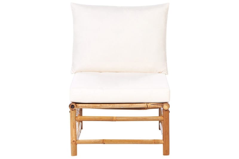 Hörnsoffa Beliani Cerreto med fåtölj Beige/ljust trä White||Light wood - Hagemøbler & utemiljø - Hagegruppe - Sofagruppe utendørs