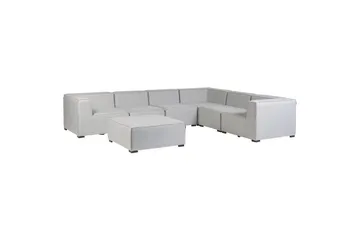 Hörnsoffa med fotpall Beliani Arezzo Beige/svart, Högervänd Grey, Black Right-faced - Hagemøbler & utemiljø - Loungemøbler - Loungegrupper