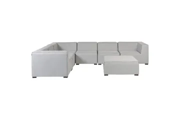 Hörnsoffa med fotpall Beliani Arezzo Beige/svart, Högervänd Grey, Black Right-faced - Hagemøbler & utemiljø - Loungemøbler - Loungegrupper