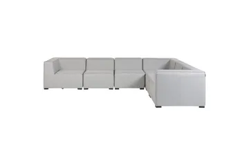 Hörnsoffa med fotpall Beliani Arezzo Beige/svart, Högervänd Grey, Black Right-faced - Hagemøbler & utemiljø - Loungemøbler - Loungegrupper
