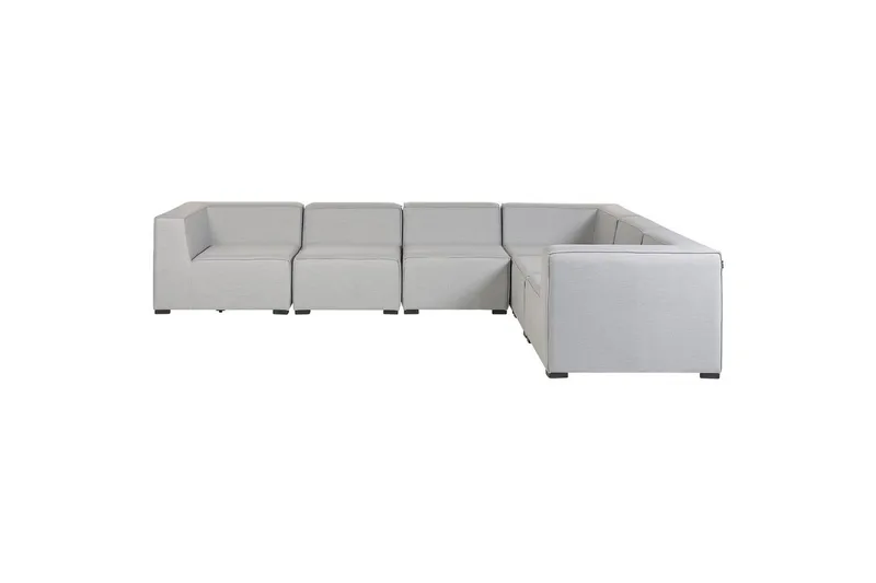 Hörnsoffa med fotpall Beliani Arezzo Beige/svart, Högervänd Grey, Black Right-faced - Hagemøbler & utemiljø - Loungemøbler - Loungegrupper