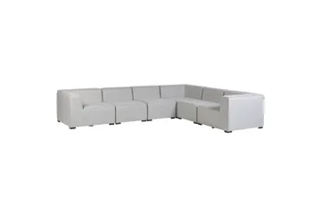 Hörnsoffa med fotpall Beliani Arezzo Beige/svart, Högervänd Grey, Black Right-faced - Hagemøbler & utemiljø - Loungemøbler - Loungegrupper