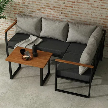 Hue 3-seters Sofagruppe Utendørs - Grå/Antrasitt - Hagemøbler & utemiljø - Hagegruppe - Sofagruppe utendørs