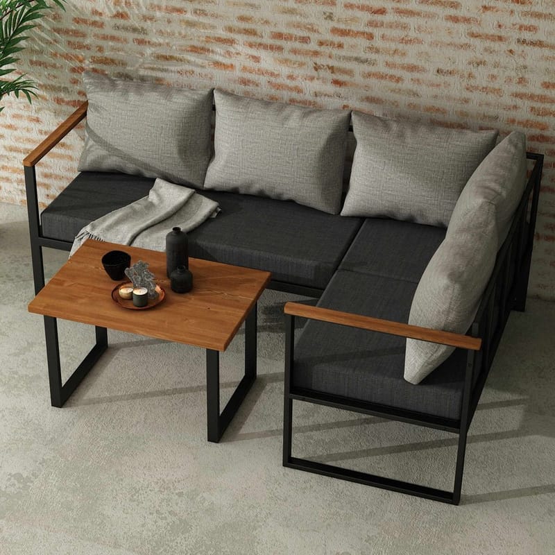 Hue 3-seters Sofagruppe Utendørs - Grå/Antrasitt - Hagemøbler & utemiljø - Hagegruppe - Sofagruppe utendørs