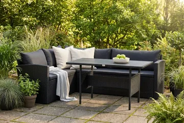 James Light Sofagruppe 5-seter - Svart - Hagemøbler & utemiljø - Hagegruppe - Sofagruppe utendørs