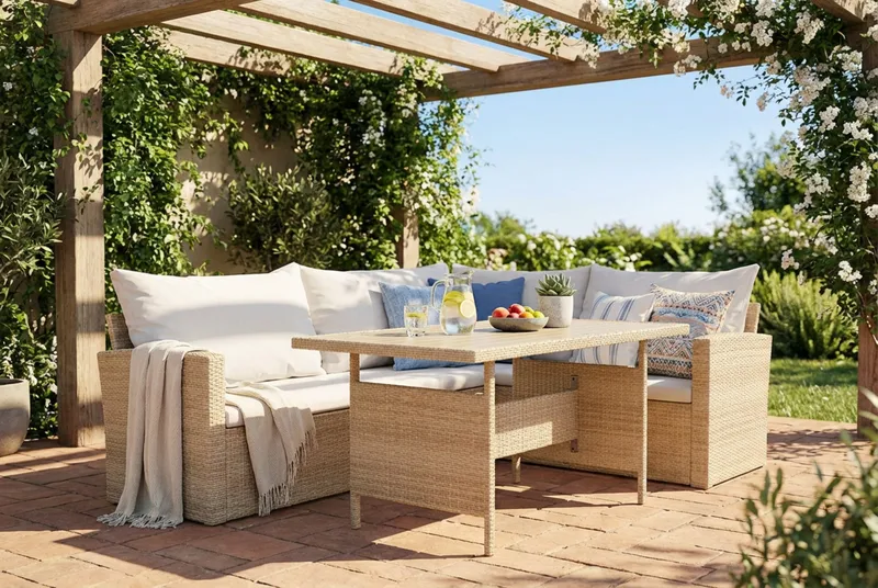 James Light sofagruppe utendørs 5-seter – høyre - Beige - Hagemøbler & utemiljø - Hagegruppe - Sofagruppe utendørs