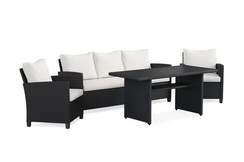James Light sofagruppe utendørs i kunstrotting - Svart - Hagemøbler & utemiljø - Hagegruppe - Sofagruppe utendørs