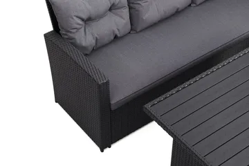 James loungegruppe utendørs – 5-seters sofagruppe i kunstrotting - Svart - Hagemøbler & utemiljø - Hagegruppe - Sofagruppe utendørs