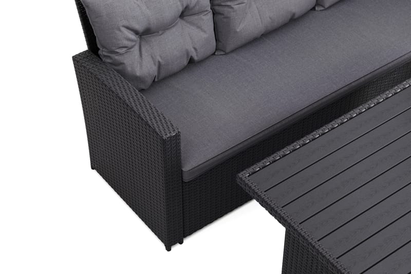 James loungegruppe utendørs – 5-seters sofagruppe i kunstrotting - Svart - Hagemøbler & utemiljø - Hagegruppe - Sofagruppe utendørs