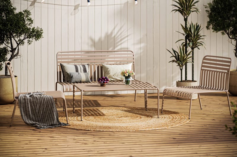 Jarva liten 4-seters sofagruppe utendørs i metall - Taupe - Hagemøbler & utemiljø - Hagegruppe - Sofagruppe utendørs