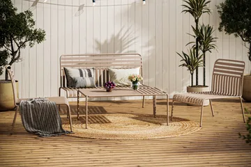 Jarva liten 4-seters sofagruppe utendørs i metall - Taupe - Hagemøbler & utemiljø - Hagegruppe - Sofagruppe utendørs