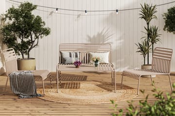 Jarva liten 4-seters sofagruppe utendørs i metall - Taupe - Hagemøbler & utemiljø - Hagegruppe - Sofagruppe utendørs