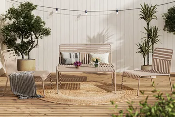 Jarva liten 4-seters sofagruppe utendørs i metall - Taupe - Hagemøbler & utemiljø - Hagegruppe - Sofagruppe utendørs