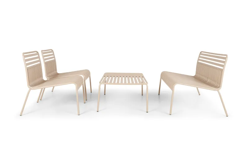 Jarva liten 4-seters sofagruppe utendørs i metall, Taupe