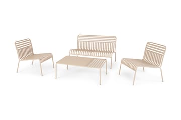 Jarva liten 4-seters sofagruppe utendørs i metall - Taupe - Hagemøbler & utemiljø - Hagegruppe - Sofagruppe utendørs