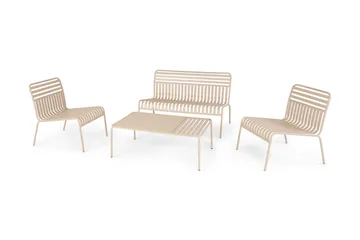 Jarva liten 4-seters sofagruppe utendørs i metall - Taupe - Hagemøbler & utemiljø - Hagegruppe - Sofagruppe utendørs