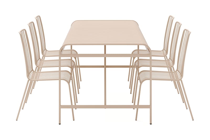 Jarva Spisegruppe 200 cm med 6 Jarva Spisestoler, Beige