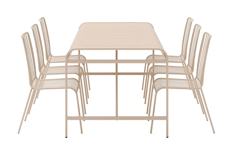 Jarva Spisegruppe 200 cm med 6 Jarva Spisestoler, Beige