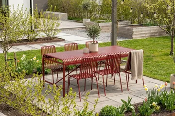 Jarva utendørs spisegruppe 200 cm med 6 Jarva spisestoler - Rød - Hagemøbler & utemiljø - Hagegruppe - Spisegrupper hage