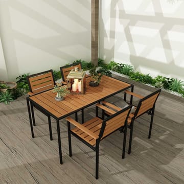 Klyren Spisegruppe med 4 Stolar Utendørs - Brun - Hagemøbler & utemiljø - Hagegruppe - Spisegrupper hage