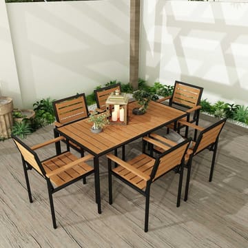 Klyren Spisegruppe med 6 Stolar Utendørs - Natur - Hagemøbler & utemiljø - Hagegruppe - Spisegrupper hage