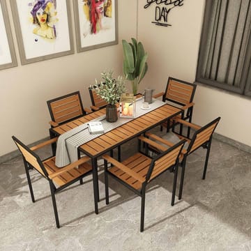 Klyren Spisegruppe med 6 Stolar Utendørs - Natur - Hagemøbler & utemiljø - Hagegruppe - Spisegrupper hage