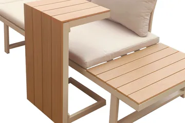 Lainelle 4-seters sofagruppe for altan og terrasse med beige puter - Beige - Hagemøbler & utemiljø - Hagegruppe - Sofagruppe utendørs