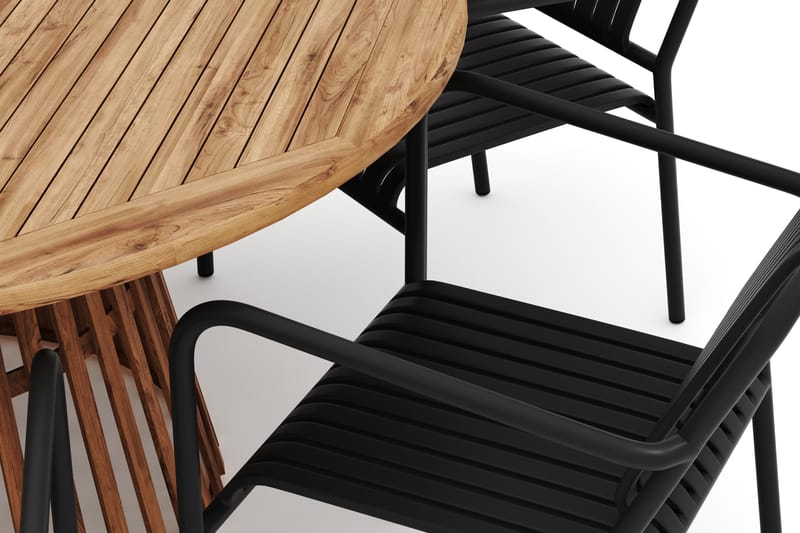 Lakenview Rundt Spisebord 150 cm med 6 Gardeno Spisestoler - Natur - Hagemøbler & utemiljø - Hagegruppe - Spisegrupper hage