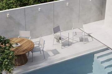 Lakenview Rundt Spisebord 150 cm med 6 Las Vegas Armstoler - Natur - Hagemøbler & utemiljø - Hagegruppe - Spisegrupper hage