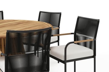 Lakenview Rundt Spisebord 150 cm med 6 Sonia Spisestoler - Natur - Hagemøbler & utemiljø - Hagegruppe - Spisegrupper hage