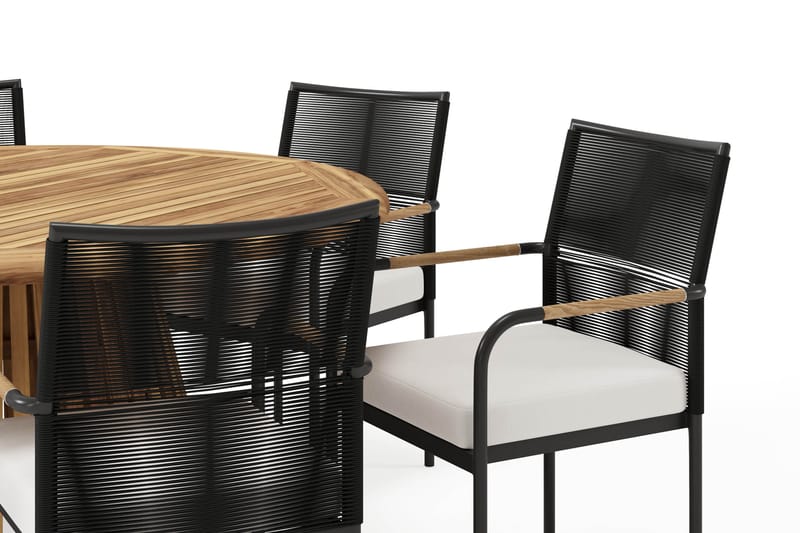 Lakenview Rundt Spisebord 150 cm med 6 Sonia Spisestoler - Natur - Hagemøbler & utemiljø - Hagegruppe - Spisegrupper hage